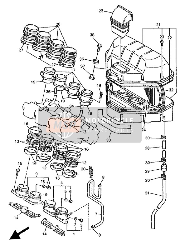 Yamaha YZF750SP 1994 Intake for a 1994 Yamaha YZF750SP