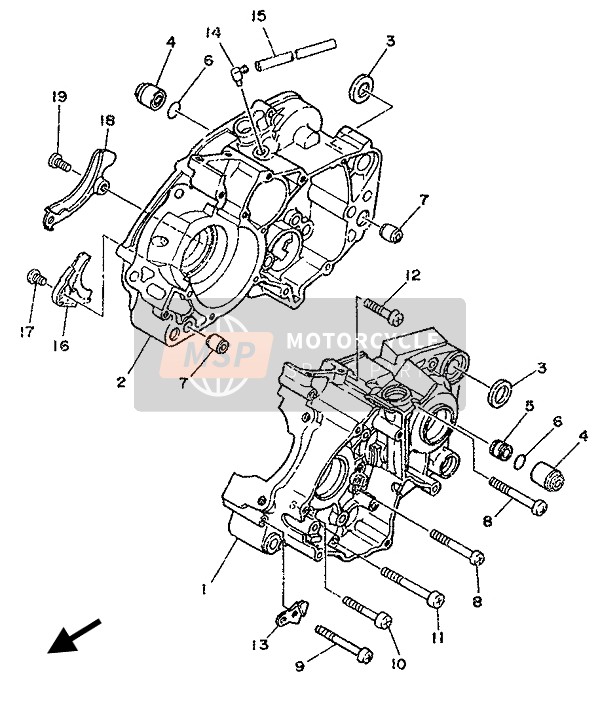 Yamaha DT125R 1992 Caja Del Cigüeñal para un 1992 Yamaha DT125R