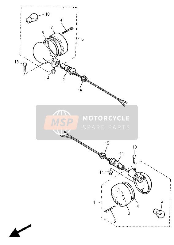 Yamaha SR500 1995 Lumière clignotante pour un 1995 Yamaha SR500