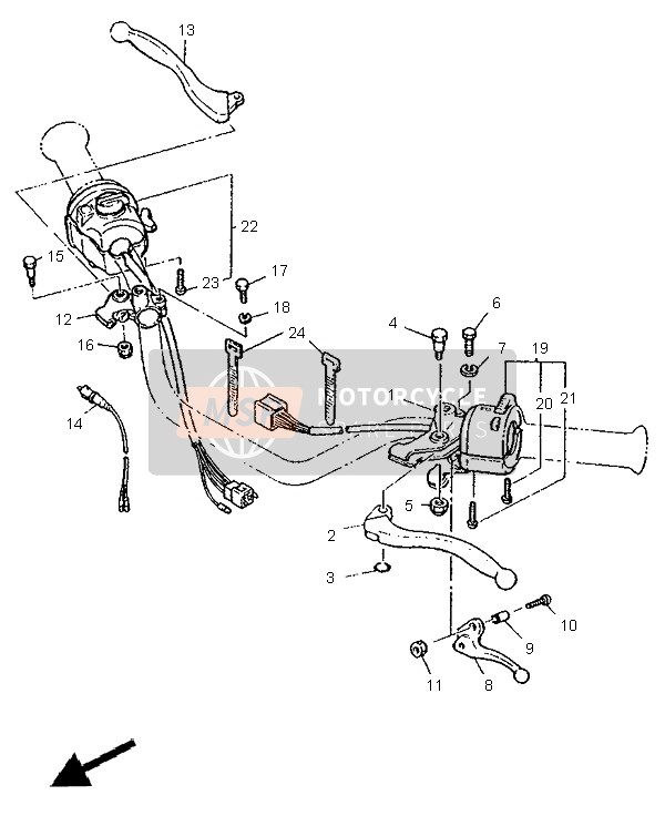 395839800900, Voorkant Stop Schakelaar Assy, Yamaha, 1