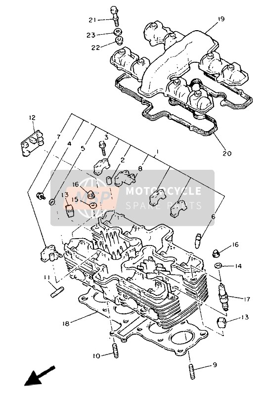 Yamaha FJ1200 1992 Cylinder Head for a 1992 Yamaha FJ1200