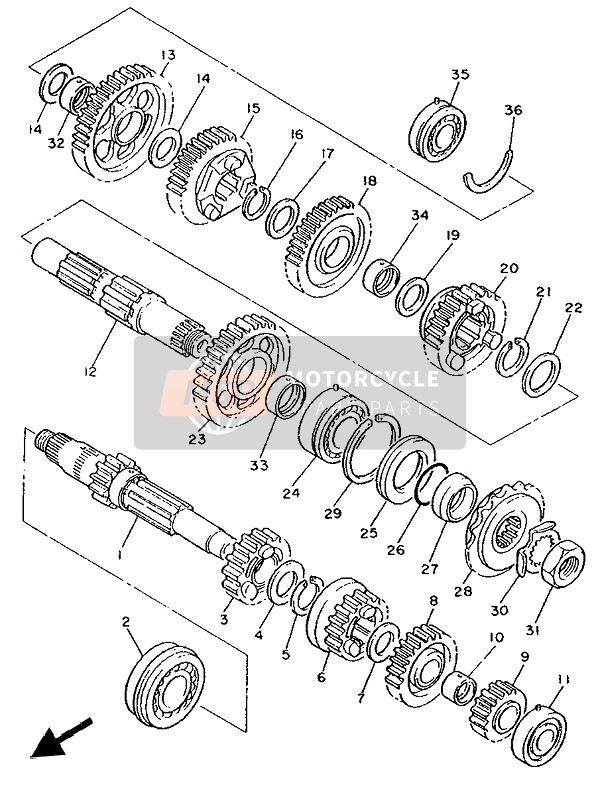 Yamaha FJ1200 1992 Transmission for a 1992 Yamaha FJ1200