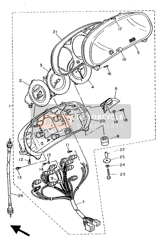 4KM836122000, Afdekking, Meter Paneel *, Yamaha, 0