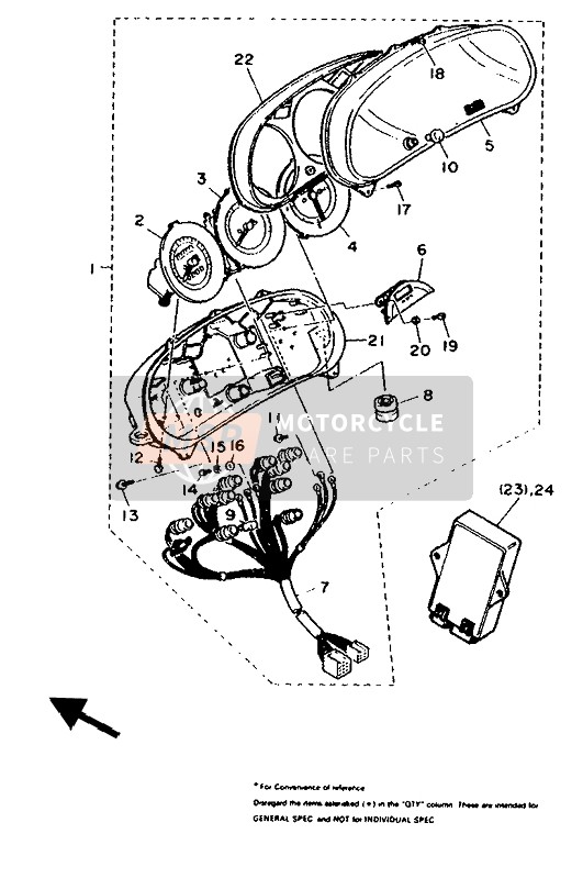 Yamaha FJ1200 1992 ALTERNATE (METER) for a 1992 Yamaha FJ1200