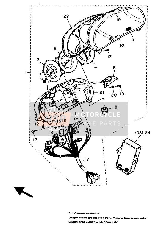 Yamaha FJ1200 1992 ALTERNATE (METER) for a 1992 Yamaha FJ1200