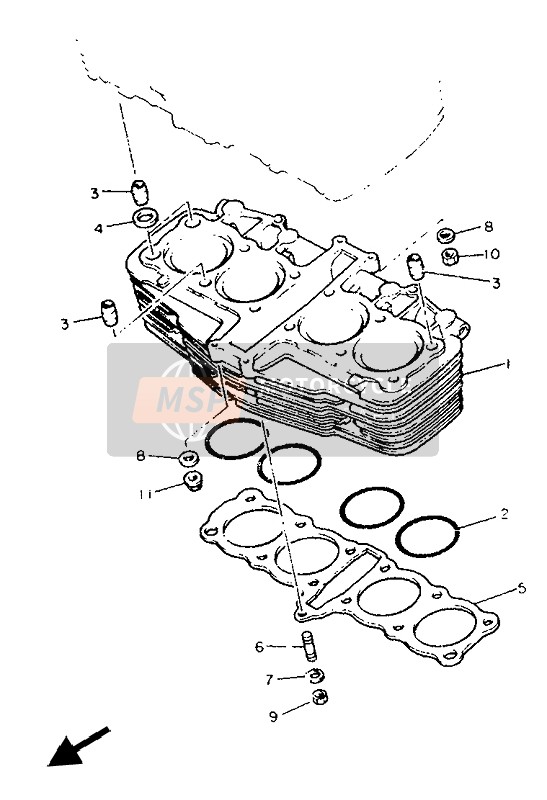 Yamaha FJ1200A 1992 Cylinder for a 1992 Yamaha FJ1200A