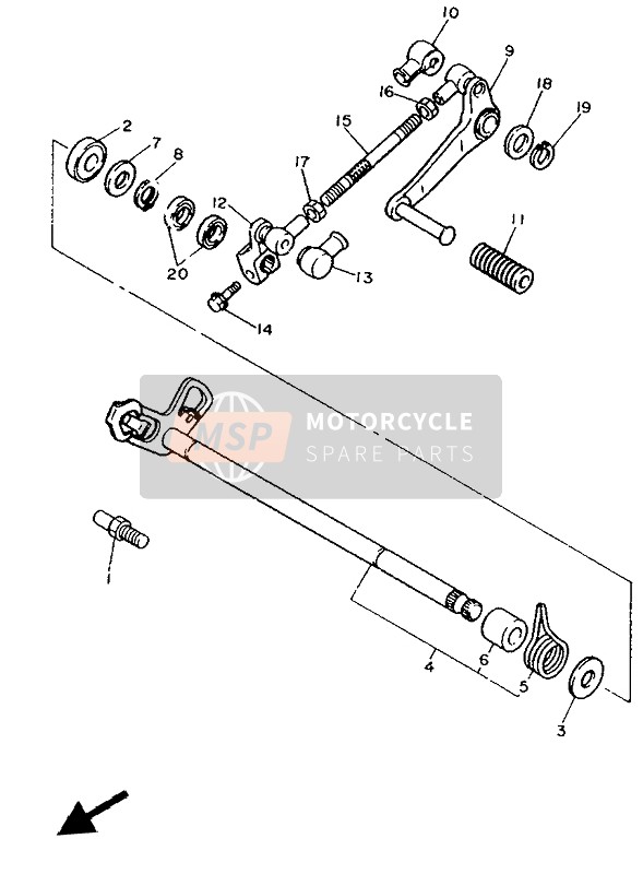 Yamaha FJ1200A 1992 Shift Shaft for a 1992 Yamaha FJ1200A