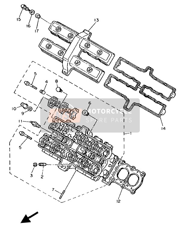 3TJ111810000, Joint,  De Culasse 1, Yamaha, 0