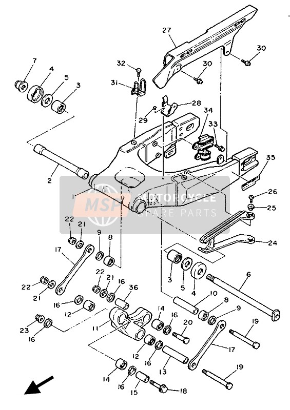 Yamaha FZR400RR 1992 Rear Arm for a 1992 Yamaha FZR400RR