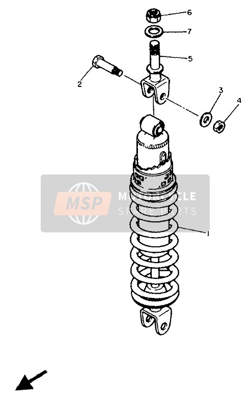 Yamaha FZR400RR 1992 Suspensión trasera para un 1992 Yamaha FZR400RR