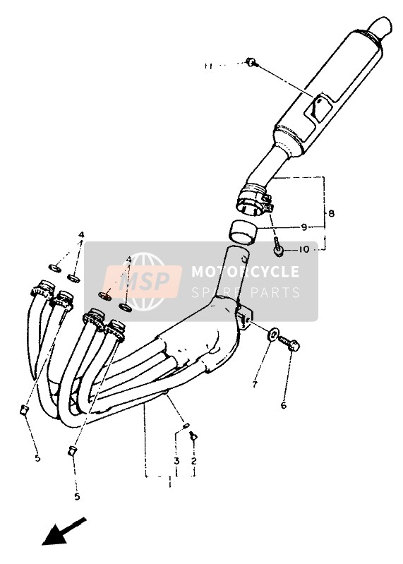 Yamaha FZR600 GENESIS 1992 Exhaust for a 1992 Yamaha FZR600 GENESIS