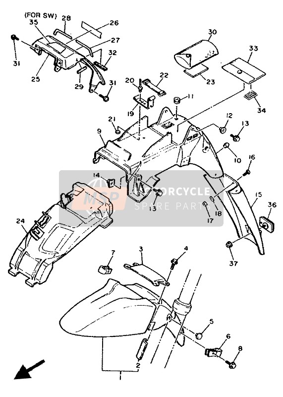 Yamaha FZR600 GENESIS 1992 Fender for a 1992 Yamaha FZR600 GENESIS