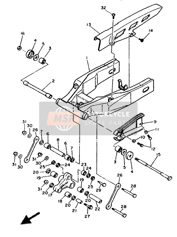 Yamaha FZR600 GENESIS 1992 Rear Arm for a 1992 Yamaha FZR600 GENESIS