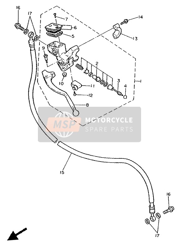 Yamaha FZR1000 1992 Front Master Cylinder 2 for a 1992 Yamaha FZR1000