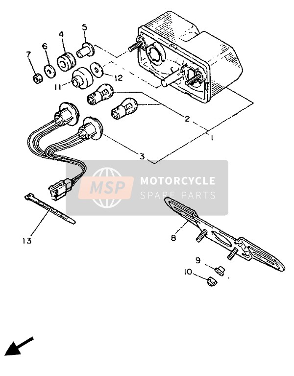 Yamaha FZR1000 1992 Feu Arrière pour un 1992 Yamaha FZR1000