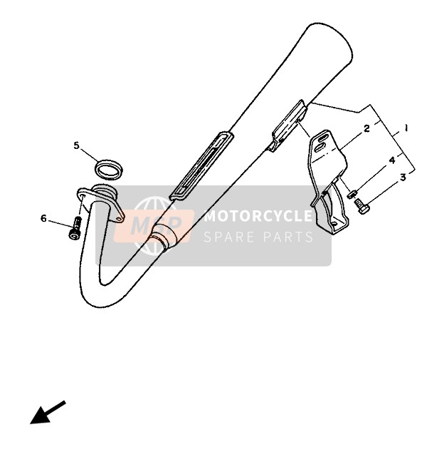 Yamaha SR125 1992 Exhaust for a 1992 Yamaha SR125