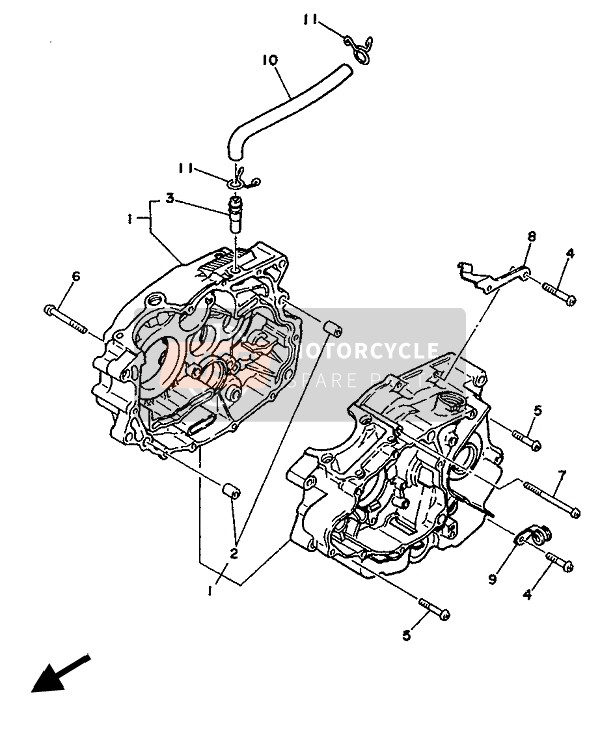 Yamaha SR125 1992 Carter pour un 1992 Yamaha SR125