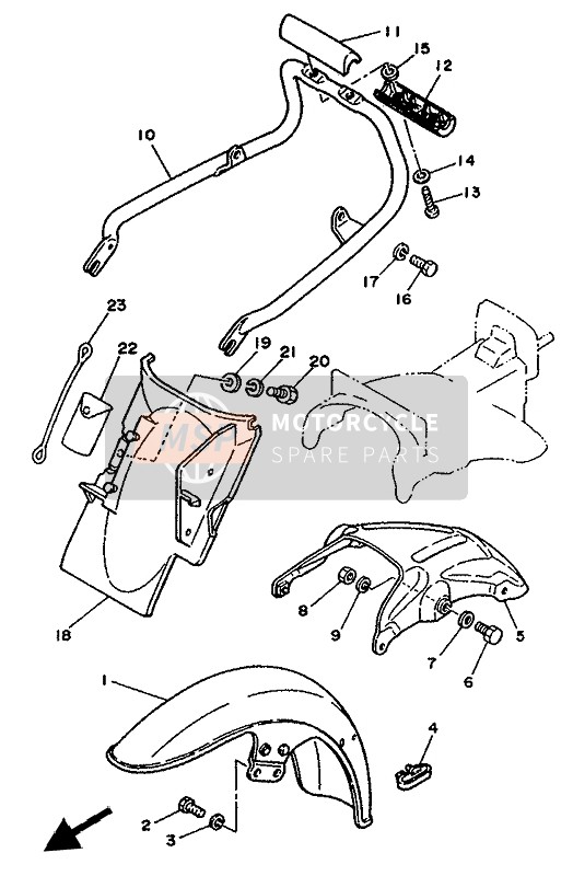 Yamaha SR125 1992 KOTFLÜGEL für ein 1992 Yamaha SR125