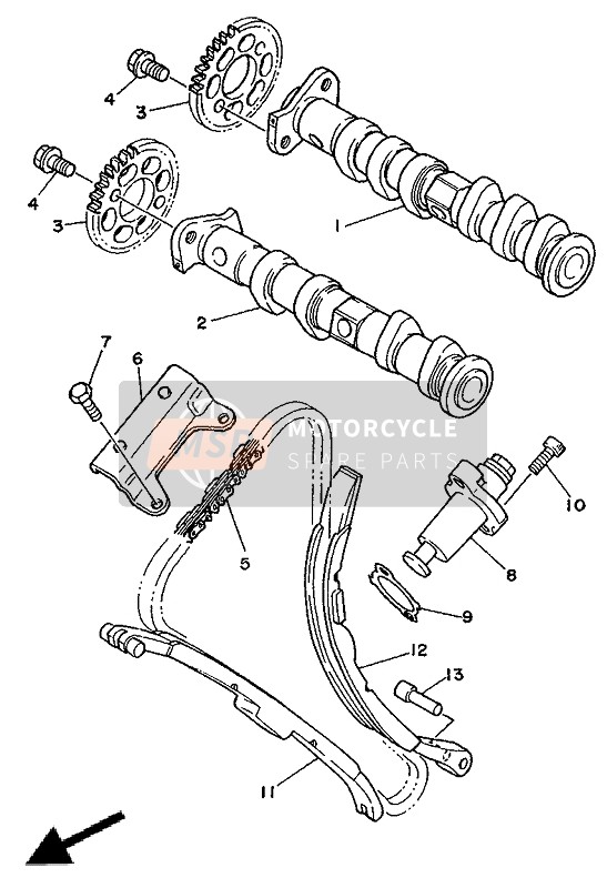 Yamaha TDM850 1992 Camshaft & Chain for a 1992 Yamaha TDM850