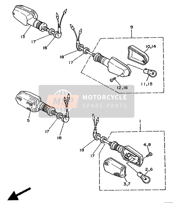 Yamaha TDM850 1992 Luz intermitente para un 1992 Yamaha TDM850