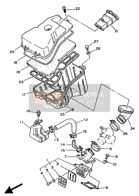 Yamaha TZR125 1992 Intake for a 1992 Yamaha TZR125