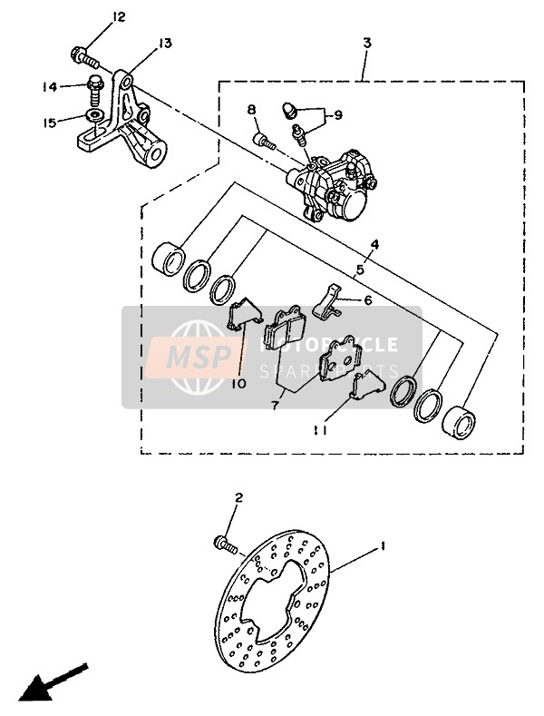 Yamaha TZR125 1992 BREMSSATTEL HINTEN für ein 1992 Yamaha TZR125