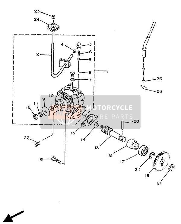 Yamaha TZR125R 1992 Bomba de aceite para un 1992 Yamaha TZR125R