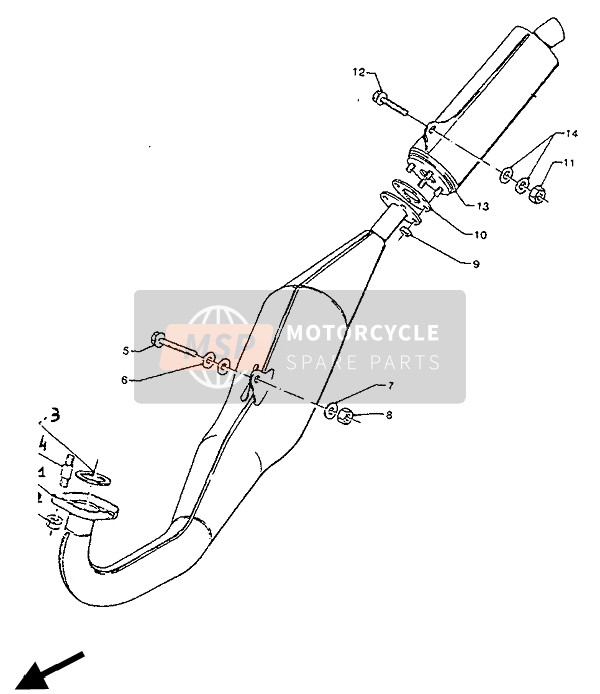 Yamaha TZR125R 1992 Exhaust for a 1992 Yamaha TZR125R