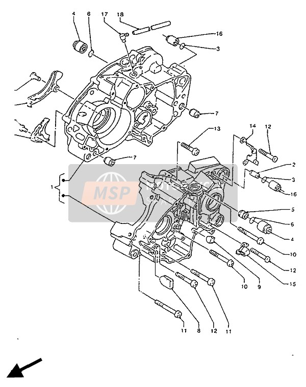 Yamaha TZR125R 1992 KURBELGEHÄUSE für ein 1992 Yamaha TZR125R