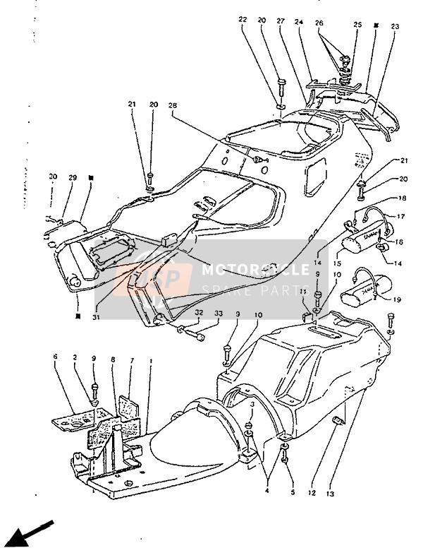 Yamaha TZR125R 1992 Ventilateur Air Shroud pour un 1992 Yamaha TZR125R