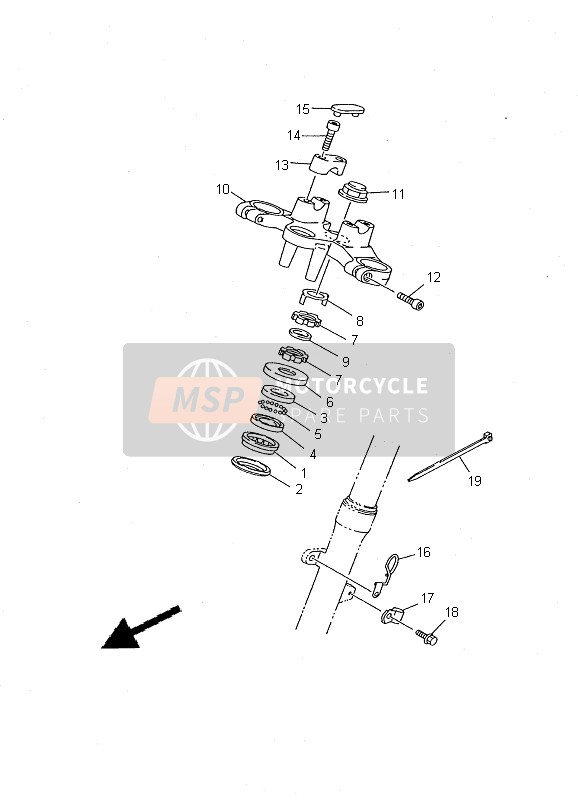 Yamaha TDR125 2000 Steering for a 2000 Yamaha TDR125