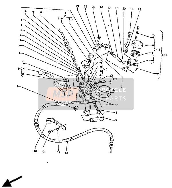 Yamaha TZR125R 1992 Maître-cylindre avant pour un 1992 Yamaha TZR125R