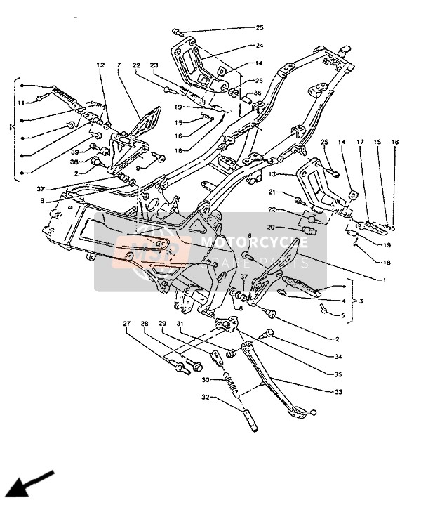 Yamaha TZR125R 1992 Footrest & Side Stand for a 1992 Yamaha TZR125R