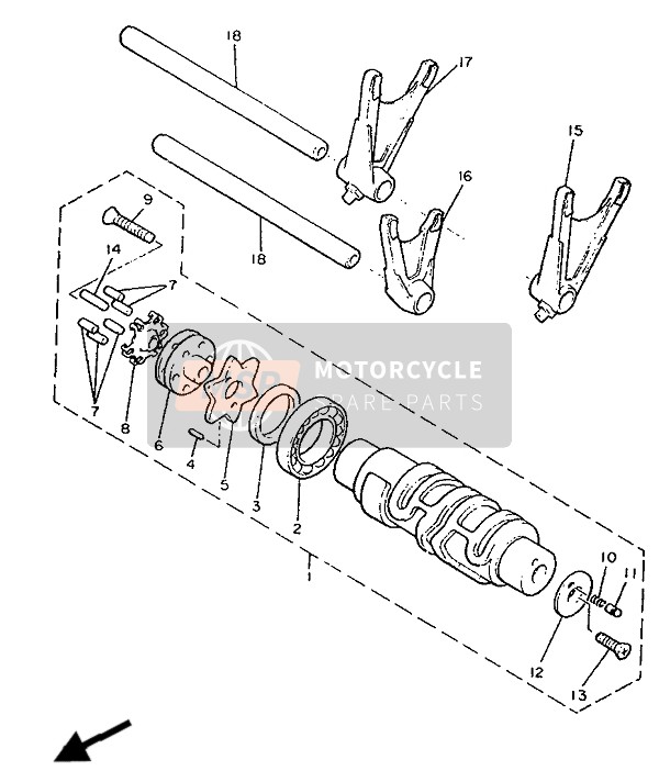 Yamaha V-MAX12 1992 Shift Cam & Fork for a 1992 Yamaha V-MAX12