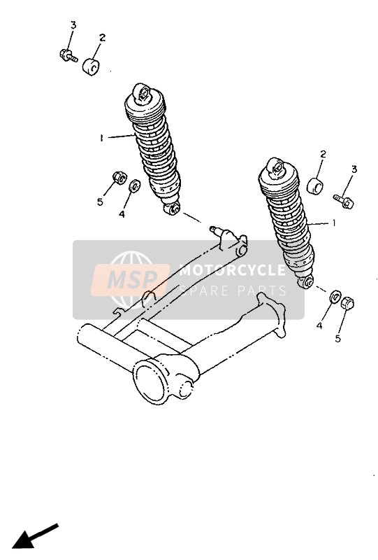 Yamaha V-MAX12 1992 Brazo trasero & Suspensión para un 1992 Yamaha V-MAX12