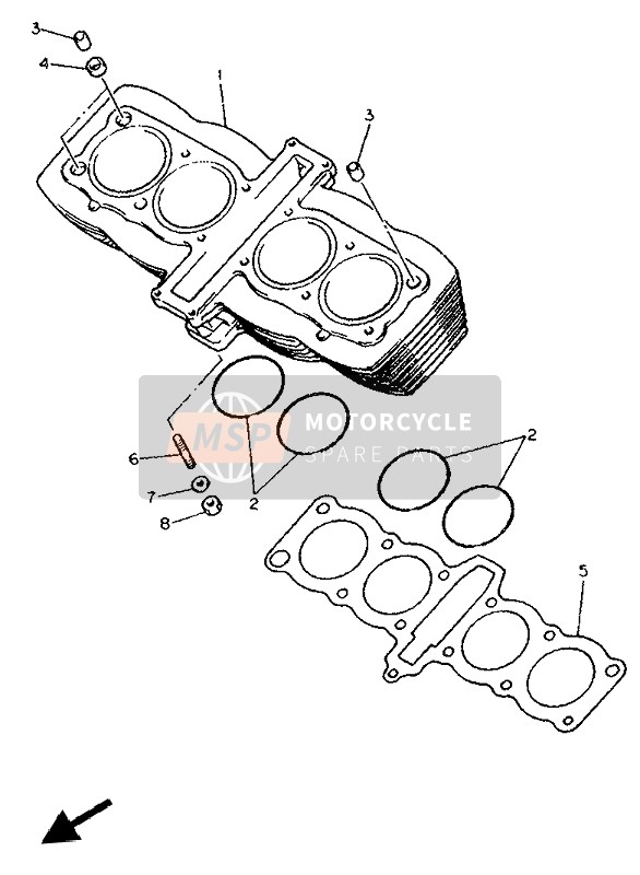 Yamaha XJ600S DIVERSION 1992 Cilindro para un 1992 Yamaha XJ600S DIVERSION