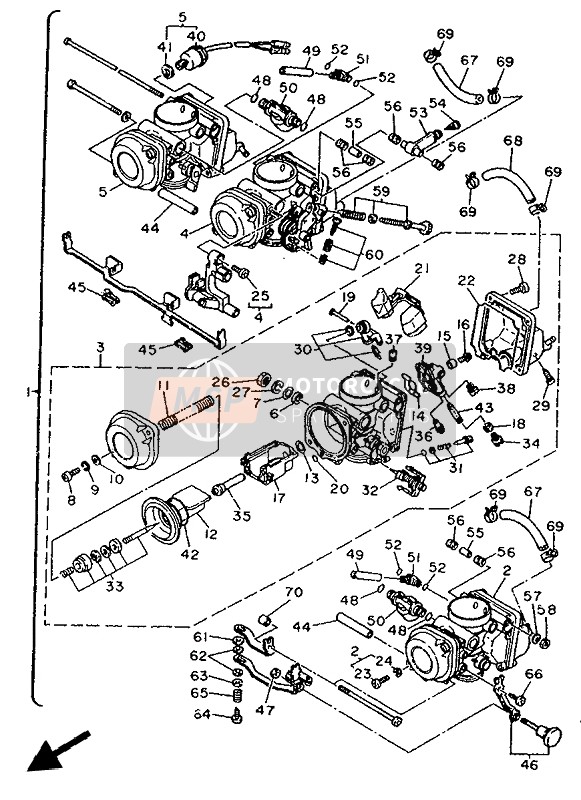 Yamaha XJ600S DIVERSION 1992 Carburettor for a 1992 Yamaha XJ600S DIVERSION