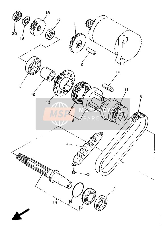 Yamaha XJ600S DIVERSION 1992 Entrée Embrayage pour un 1992 Yamaha XJ600S DIVERSION