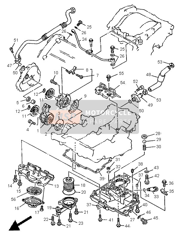 Yamaha TDM850 1995 Bomba de aceite para un 1995 Yamaha TDM850