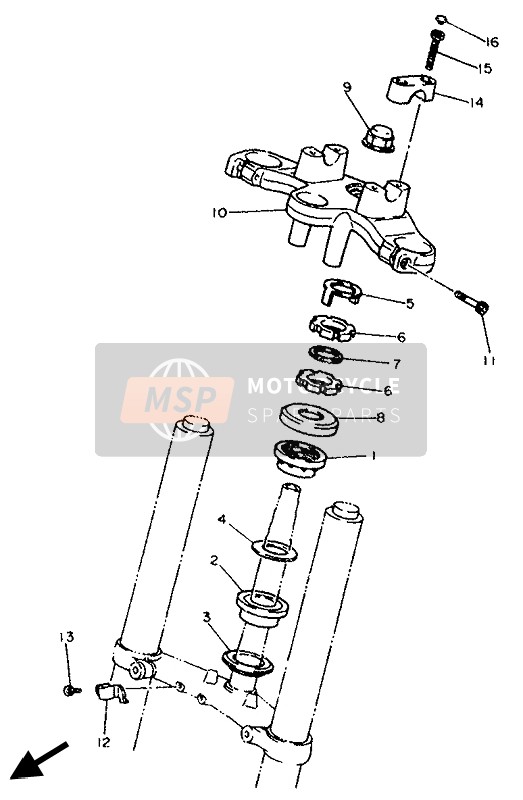 Yamaha XJ600S DIVERSION 1992 Timone per un 1992 Yamaha XJ600S DIVERSION