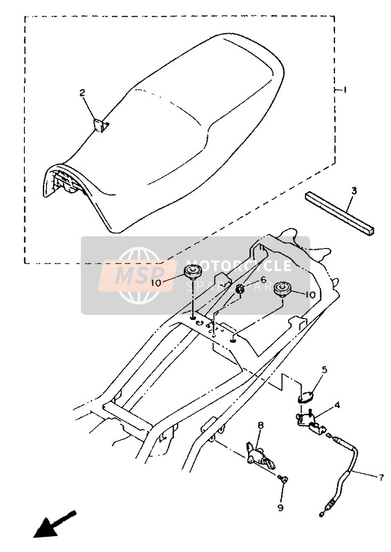 Yamaha XJ600S DIVERSION 1992 Siège pour un 1992 Yamaha XJ600S DIVERSION