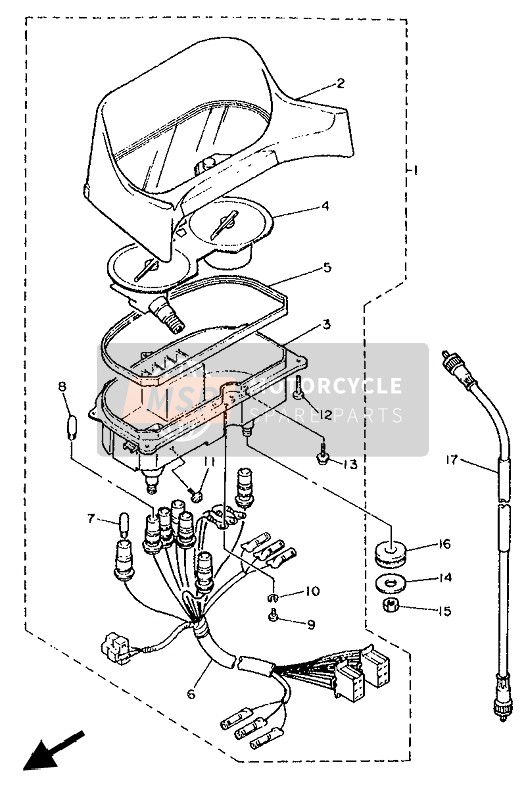 Yamaha XJ600S DIVERSION 1992 MESSGERÄT für ein 1992 Yamaha XJ600S DIVERSION