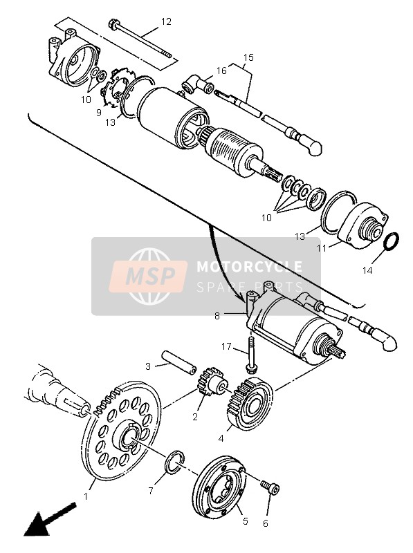 Yamaha TDM850 1995 Starter Clutch for a 1995 Yamaha TDM850