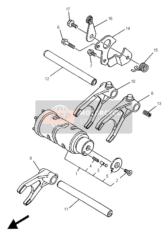 Yamaha TDM850 1995 Shift Cam & Fourchette pour un 1995 Yamaha TDM850