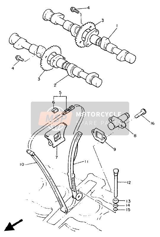 Yamaha XJ900F 1992 NOCKENWELLE & STEUERKETTE für ein 1992 Yamaha XJ900F