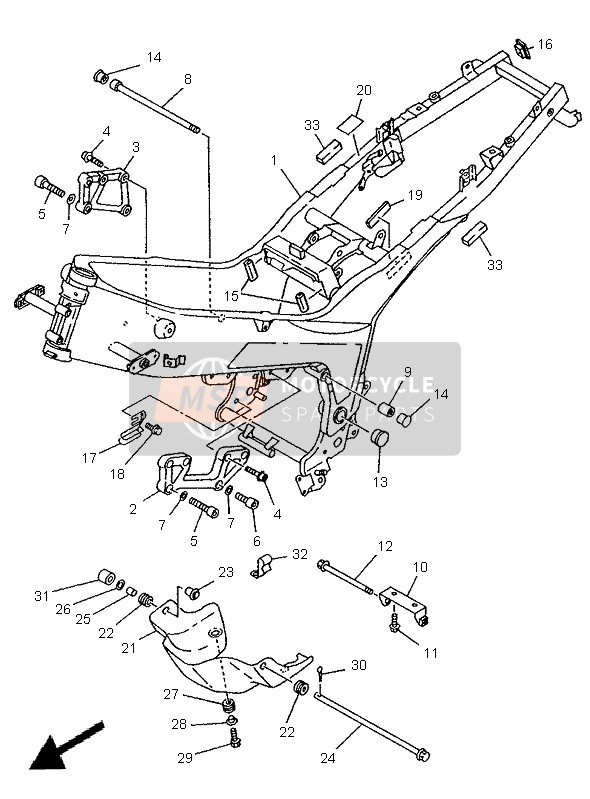 Yamaha TDM850 1995 Frame for a 1995 Yamaha TDM850