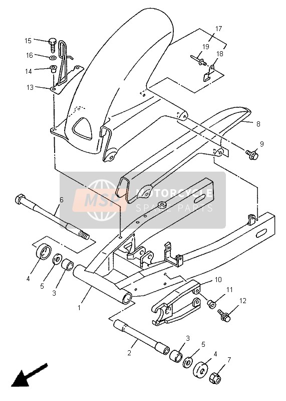 Yamaha TDM850 1995 Rear Arm for a 1995 Yamaha TDM850