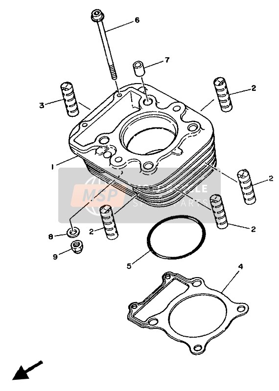 Yamaha XT350 1992 Cylinder for a 1992 Yamaha XT350