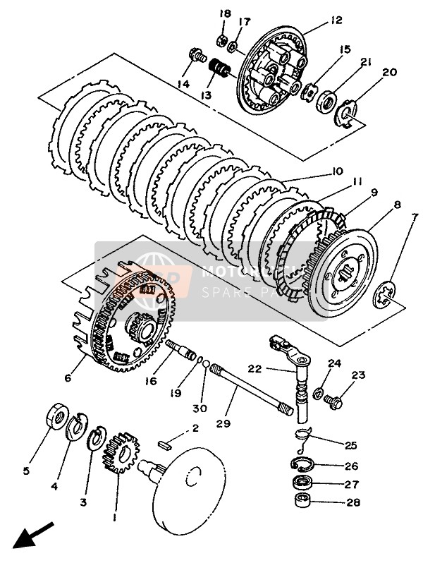 Yamaha XT350 1992 Clutch for a 1992 Yamaha XT350