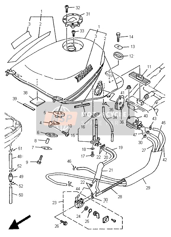 Yamaha TDM850 1995 Fuel Tank for a 1995 Yamaha TDM850